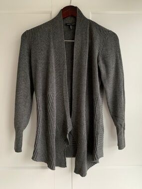 Eileen Fisher Merino Wool Open Front Cardigan Size S in Gray